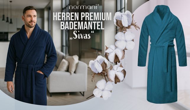 Hochwertiger Bademantel aus 100% Baumwolle. 