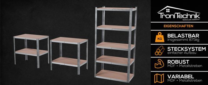 Schwerlastregal mit flexiblem Stecksystem