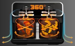 Knusprig & saftig durch optimiertes 360° Umluftsystem