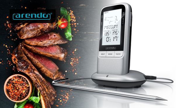 Perfekt gegart – mit dem Arendo Funk Grillthermometer
