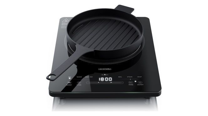 Arendo Induktions-Kochfeld Einzelkochplatte 307711, Mobile 2200W Induktionsplatte, Timer, Sensor-Touch & Kindersicherung, Induktions Herdplatte