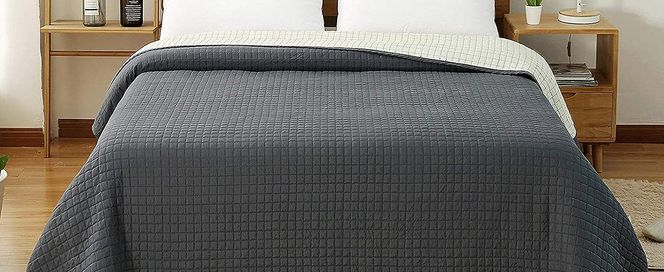 WOLTU TAGESDECKE Kariert Steppmuster mit hervorragender Passform und Farbtone 