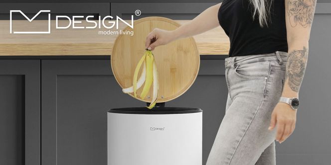 Mülleimer mit Fußpedal 30 Liter in Weiß von ML Design