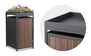 Mülltonnenbox mit Pflanzkasten & Wasserablauflöchern
