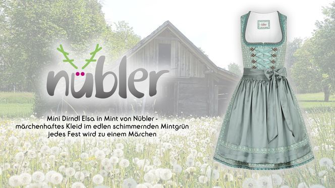 Mini Dirndl Elsa in Mint von Nübler jedes Fest wird zu einem Märchen