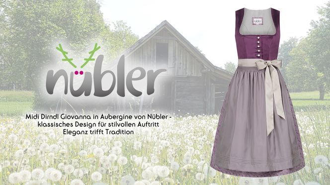 Midi Dirndl Giovanna in Aubergine von Nübler – Eleganz trifft Tradition
