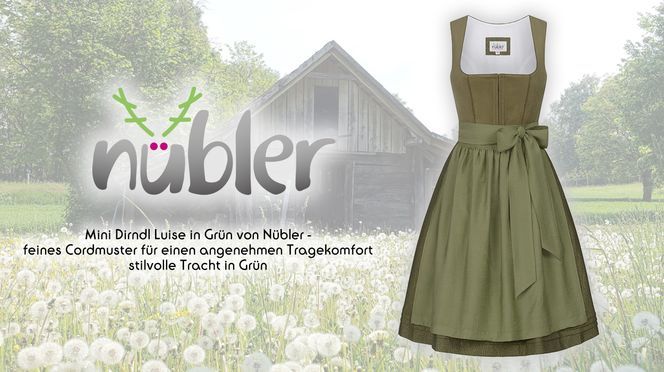 Midi Dirndl Luise in Grün von Nübler Stilvolle Tracht in Grün