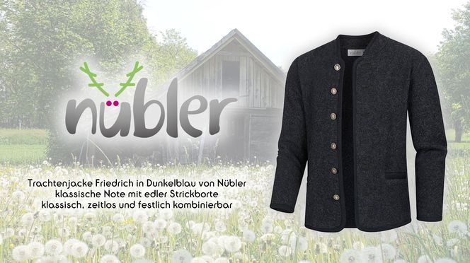 Trachtenjacke Friedrich in Dunkelblau von Nübler – klassisch, zeitlos und festlich kombinierbar