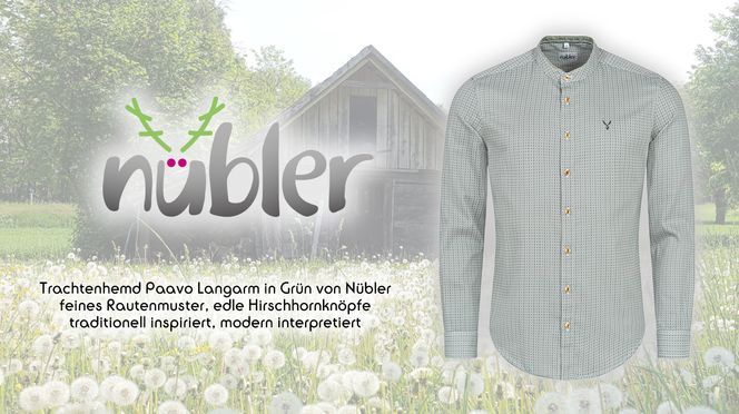 Langarm Trachtenhemd Paavo in Grün von Nübler – traditionell inspiriert, modern interpretiert