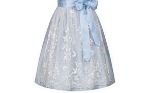 Transparente Schürze mit Blumenstickerei: