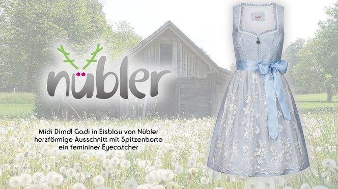 Midi Dirndl Gardi in Eisblau ein femininer Eyecatcher