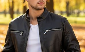 Markante Slim Fit Jacke aus weichem Echtleder