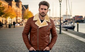 Reichstadt Herren Lederjacke mit maskuliner Linienführung