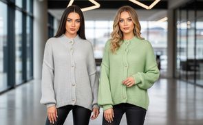 Strickjacke mit modernem Maschenbild 