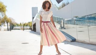 Trendiger Allover Streifenlook