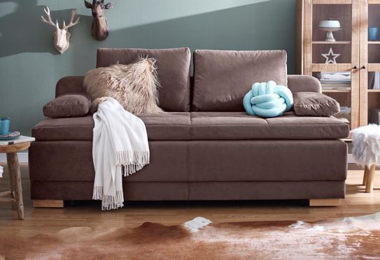 INOSIGN Schlafsofa Berlin, mit Boxspringaufbau, Bettfunktion & Bettkasten, Dauerschlafsofa, Schlaf Couch