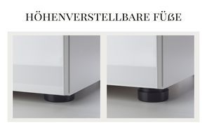 Stabiler Stand dank höhenverstellbarer Füße