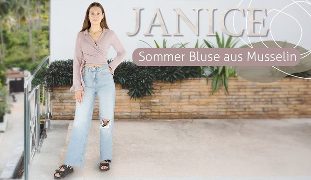 Leichte Sommer Bluse aus Musselin für Damen von JANICE
