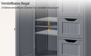 Mit verstellbarem Regalbrett