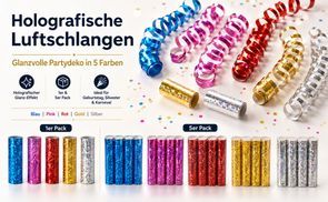 Holografische Luftschlangen für glanzvolle Partymomente