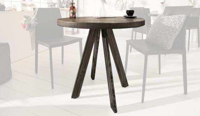 Dein neuer, runder Esstisch mit Metall Gestell und einer Tischplatte aus Mangoholz!