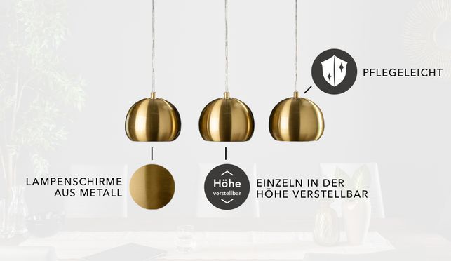 Deine neue, elegante 3er Hängeleuchte - Höhenverstellbar!