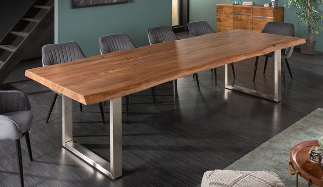 Dein neuer Baumkantentisch - aus massivem Akazienholz & 3,5cm Tischplatte!