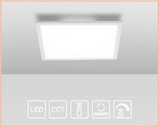 SellTec LED Deckenleuchte LED Deckenlampe Panel Backlight, CCT-Farbtemperaturregelung,  Dimmfunktion, 1xLED-Board/14W, Warmweiß bis Kaltweiß, CCT Farbwechsel  dimmbar per Fernbedienung