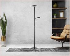 Dimmbare LED Stehlampe Mit Touch, Silber – 140 Cm Hoch, Schwenkbarer Spot, 21W, 3000K