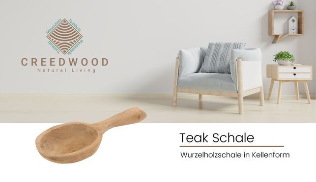 Teak Schale „Scoop“, Wurzelholzschale