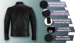 Lederjacke mit vielen Funktionen in Karamell