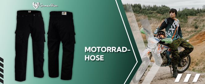 Motorradjeans Motorradhose Cargohose mit Schutz stoff & Protektoren für Herren