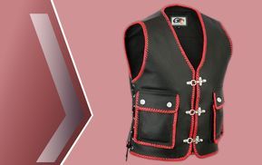 Motorrad Lederweste mit Polyester Innenfutter