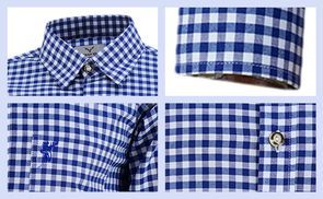 Herrenhemd mit verstellbaren Manschetten Tasche Logo & Krage