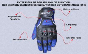 Funktion der Motorradhandschuhe beeindruckende Eigenschaften