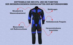 Funktion der Motorradkombi beeindruckende Eigenschaften