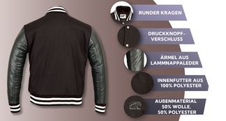 College Wolljacke mit vielen Funktionen