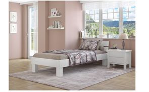Beech bed, white
