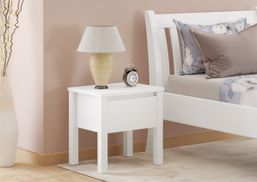 Weiße Nachtkommode Nachtisch Kiefer massiv mit Schublade 