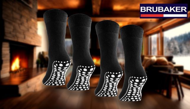 BRUBAKER 4 Paar ABS Home Socks