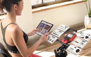 Tablet Halterung & LCD mit allen Trainingsdaten