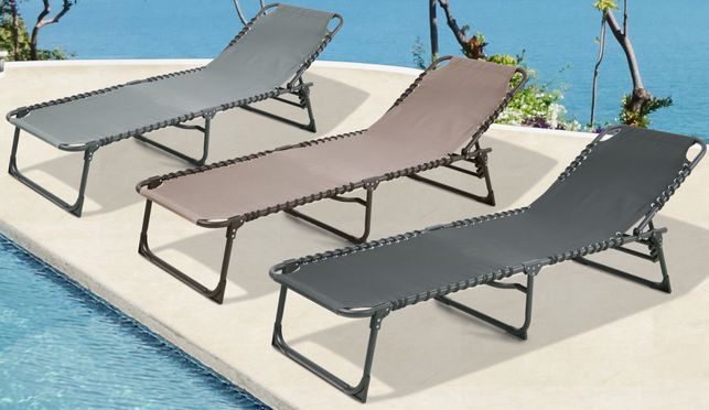 SVITA 2er Set Sonnenliege Beige