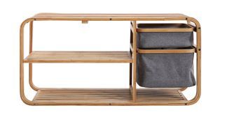 SVITA Schuhregal BAMBUS, 3 Etagen, mit Schubladen, aus Bambus, Sitzfläche | Schuhregale