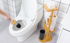 Mit Toilettenbürste ausgestattet