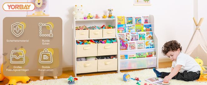 Multifunktionales Kinderregal & Bücherregal für ein aufgeräumtes Kinderzimmer