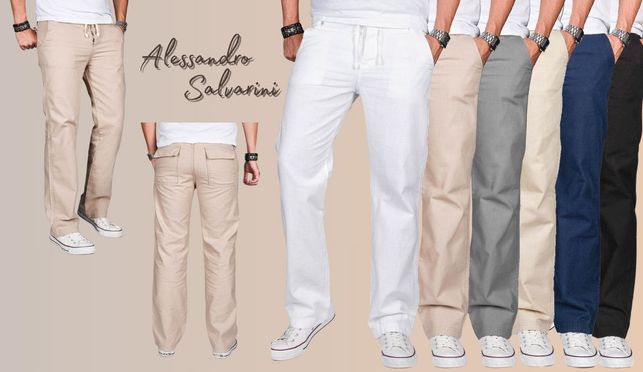 A. Salvarini Hose – Sommerleicht in Leinenoptik