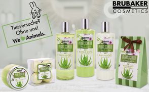 BRUBAKER Pflege-Geschenkset Dusch- und Badeset mit Aloe Vera Duft, 11-tlg.,  Damen Geschenk Set im Flechtkorb, Frauen Pflegeset, Beauty Geschenkset