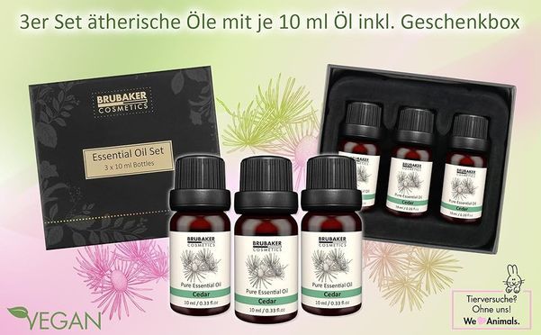BRUBAKER Cosmetics 3er Set Zedern Öl