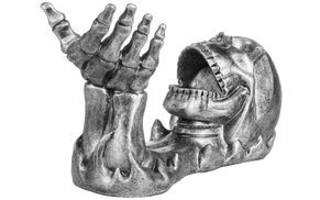 Totenkopf Flaschenständer Metall - Steampunk Weinflaschenhalter Für Bar & Wohnzimmer Dekoration