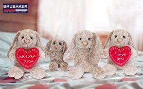 BRUBAKER Hasen Kuscheltier Set – Mama Und Baby Hase, 28 Cm Und 18 Cm, Weicher Plüsch, Geschenk Für Kinder